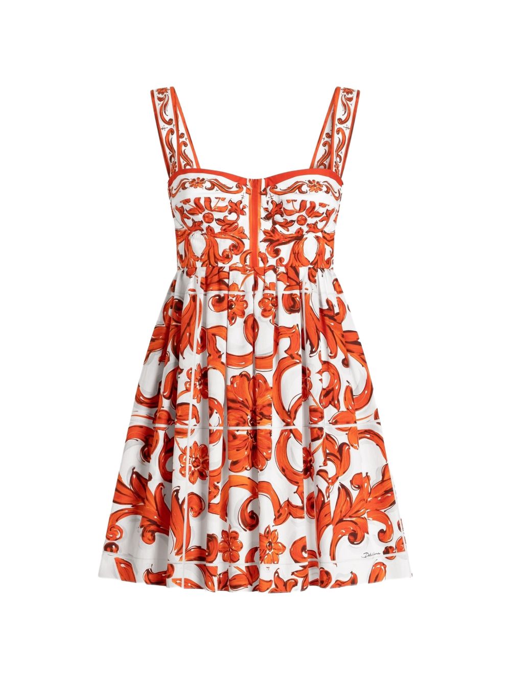 Majolica-print poplin short dress F6UT1T GDDRLS9000 DOLCE & GABBANA 
