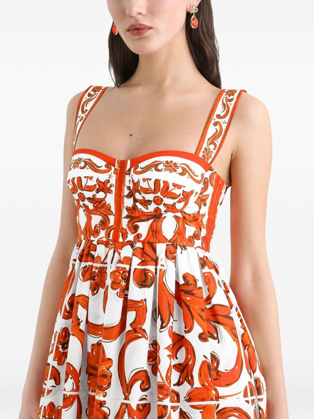 Majolica-print poplin short dress F6UT1T GDDRLS9000 DOLCE & GABBANA 