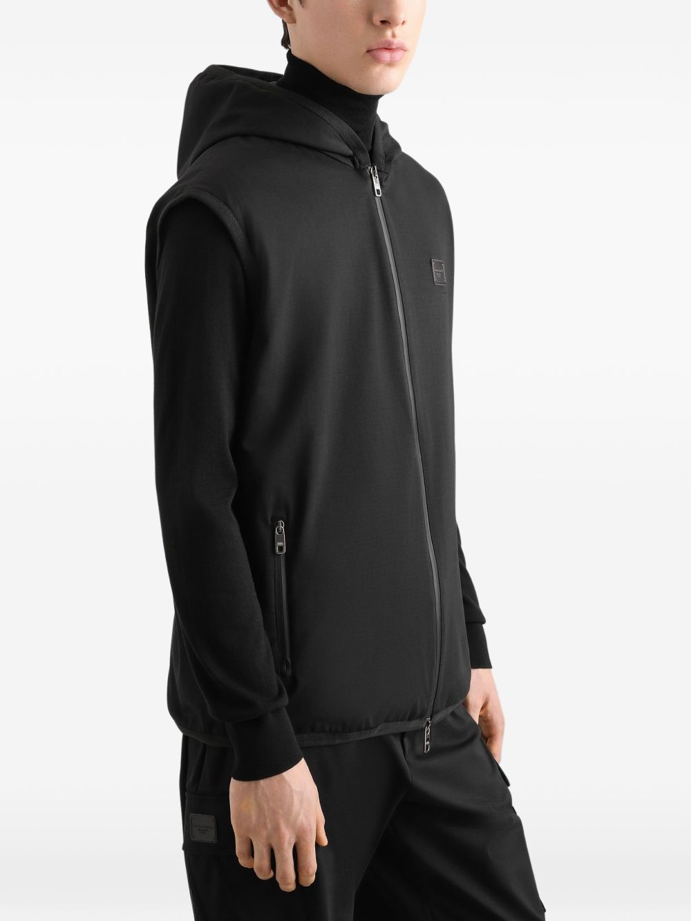 Technical fabric vest with hood G9AOGT GK305N0000 DOLCE & GABBANA 