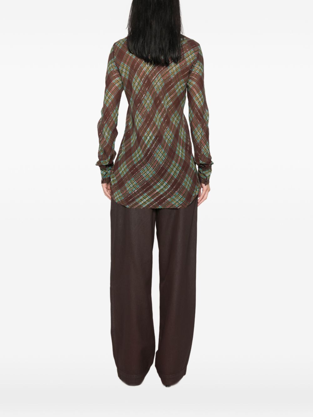 Fitted bias-cut shirt in lurex 010717 4272358 DRIES VAN NOTEN 
