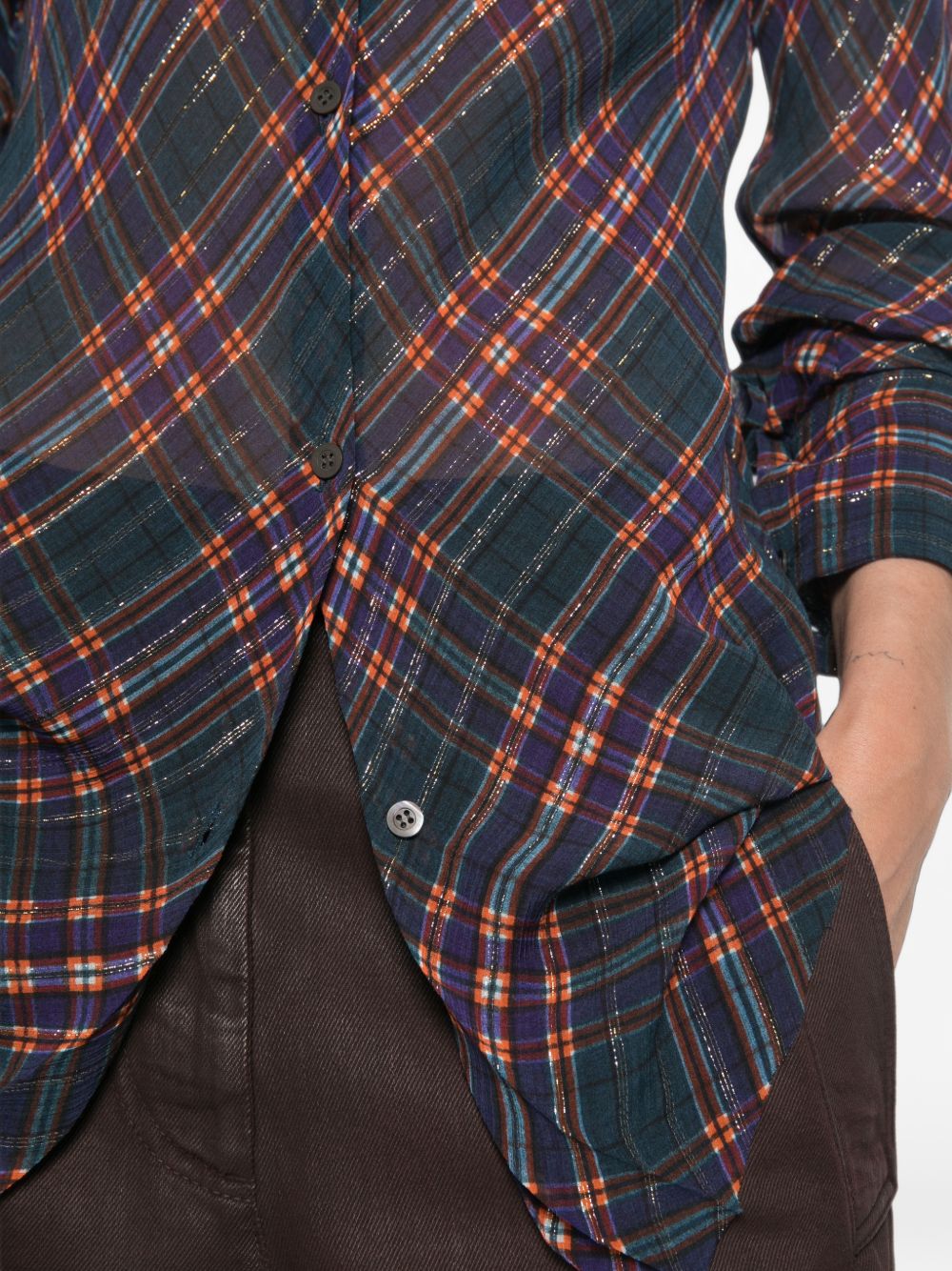 Fitted bias-cut shirt in lurex 010717 4272504 DRIES VAN NOTEN 