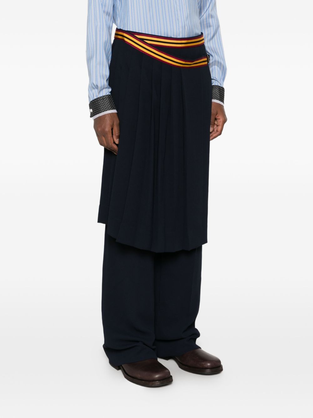 Pleated layered crepe trousers 010932 4210509 DRIES VAN NOTEN 