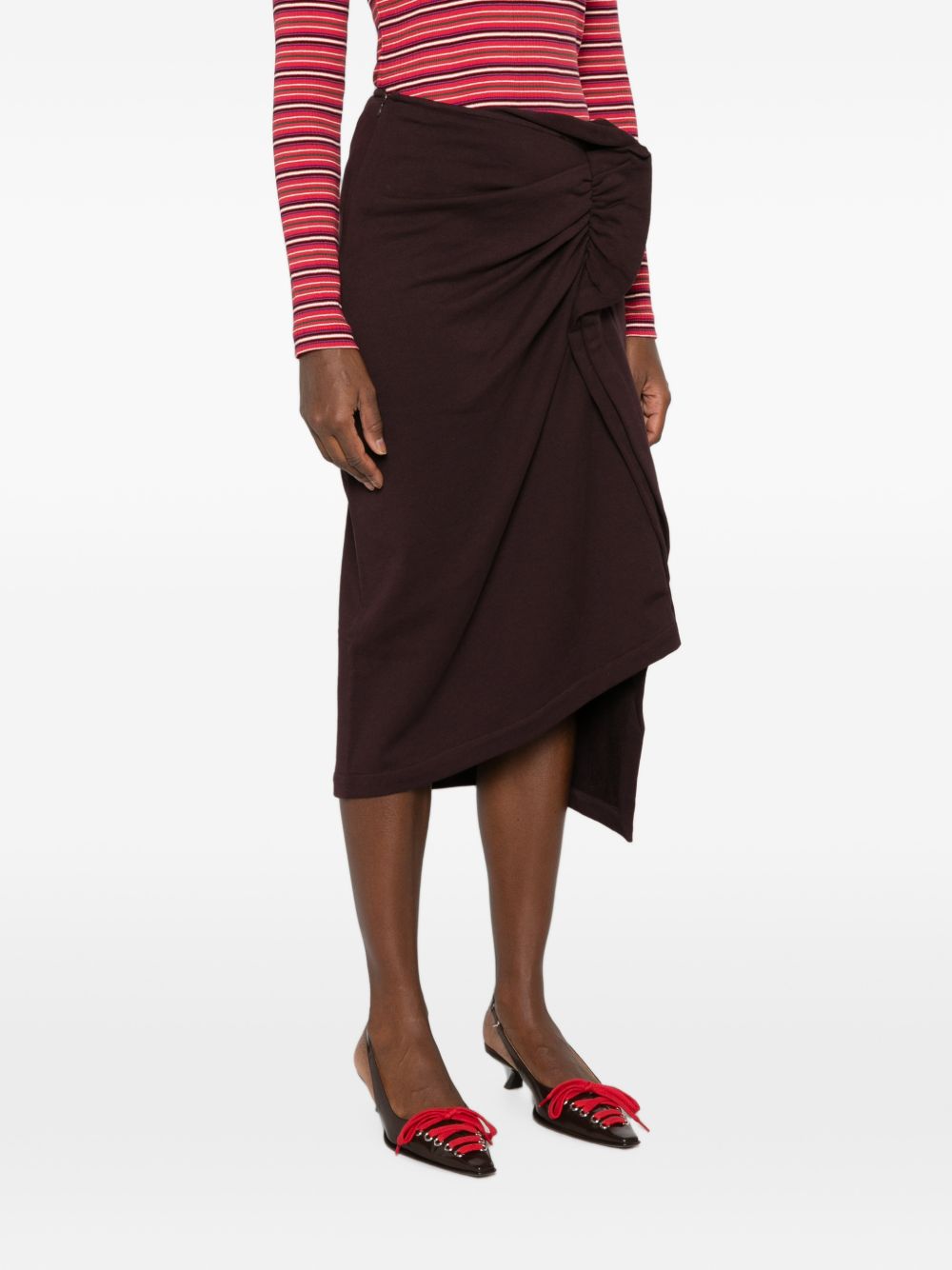Fitted draped skirt in cotton 011130 4610358 DRIES VAN NOTEN 