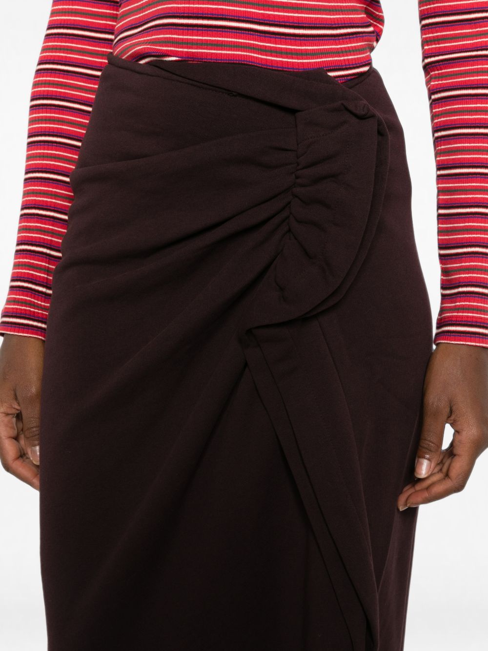Fitted draped skirt in cotton 011130 4610358 DRIES VAN NOTEN 