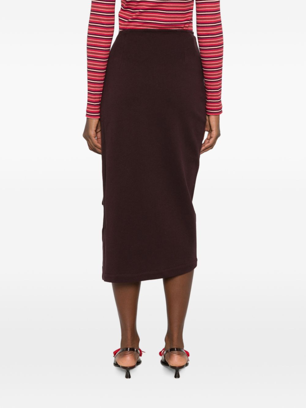 Fitted draped skirt in cotton 011130 4610358 DRIES VAN NOTEN 