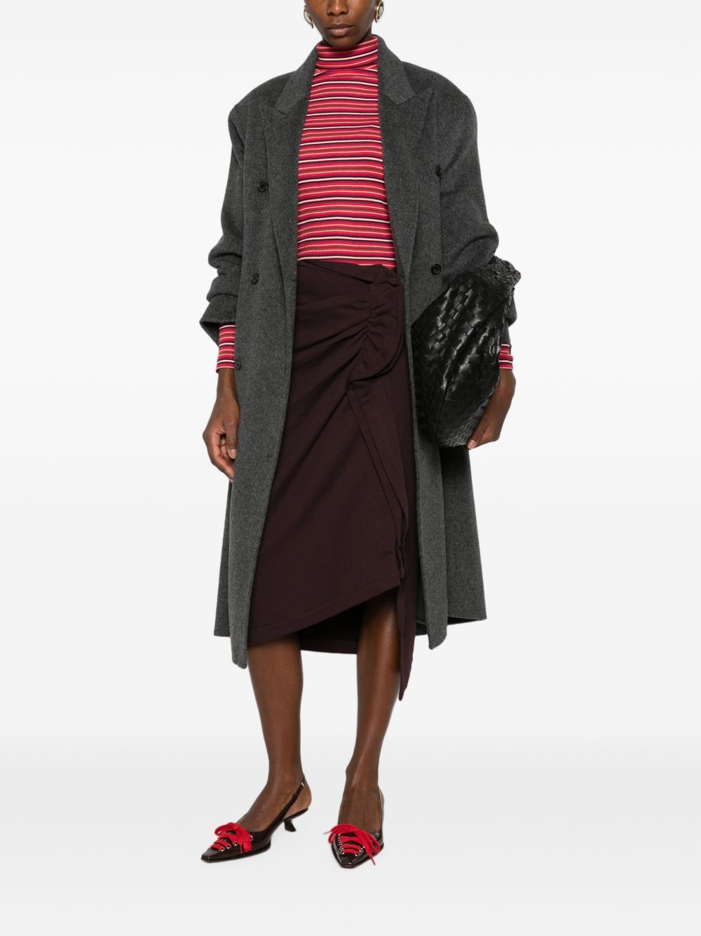 Fitted draped skirt in cotton 011130 4610358 DRIES VAN NOTEN 