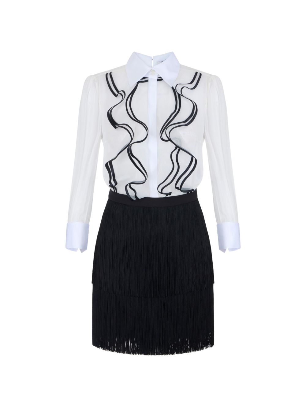 Dress with ruffles and fringes AB02267E2 309 ELISABETTA FRANCHI 