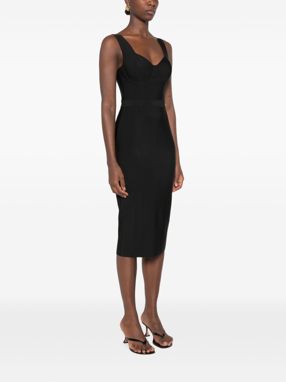 sweetheart-neck midi dress AB98566E2 110 ELISABETTA FRANCHI 