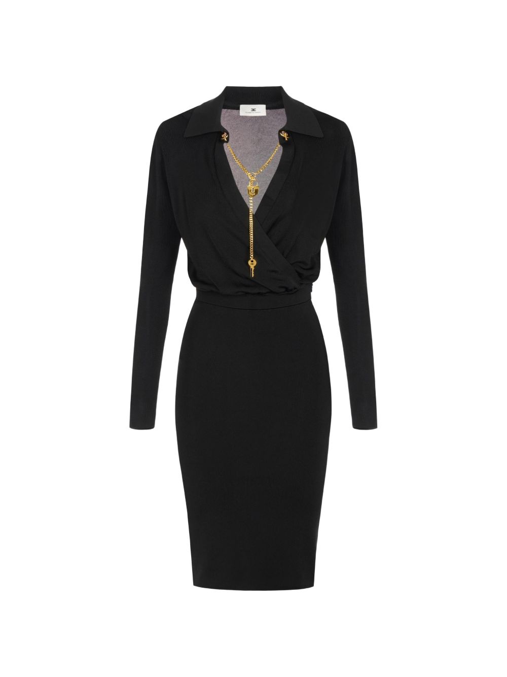 Viscose yarn dress with jewel chain AM19S66E2 110 ELISABETTA FRANCHI 