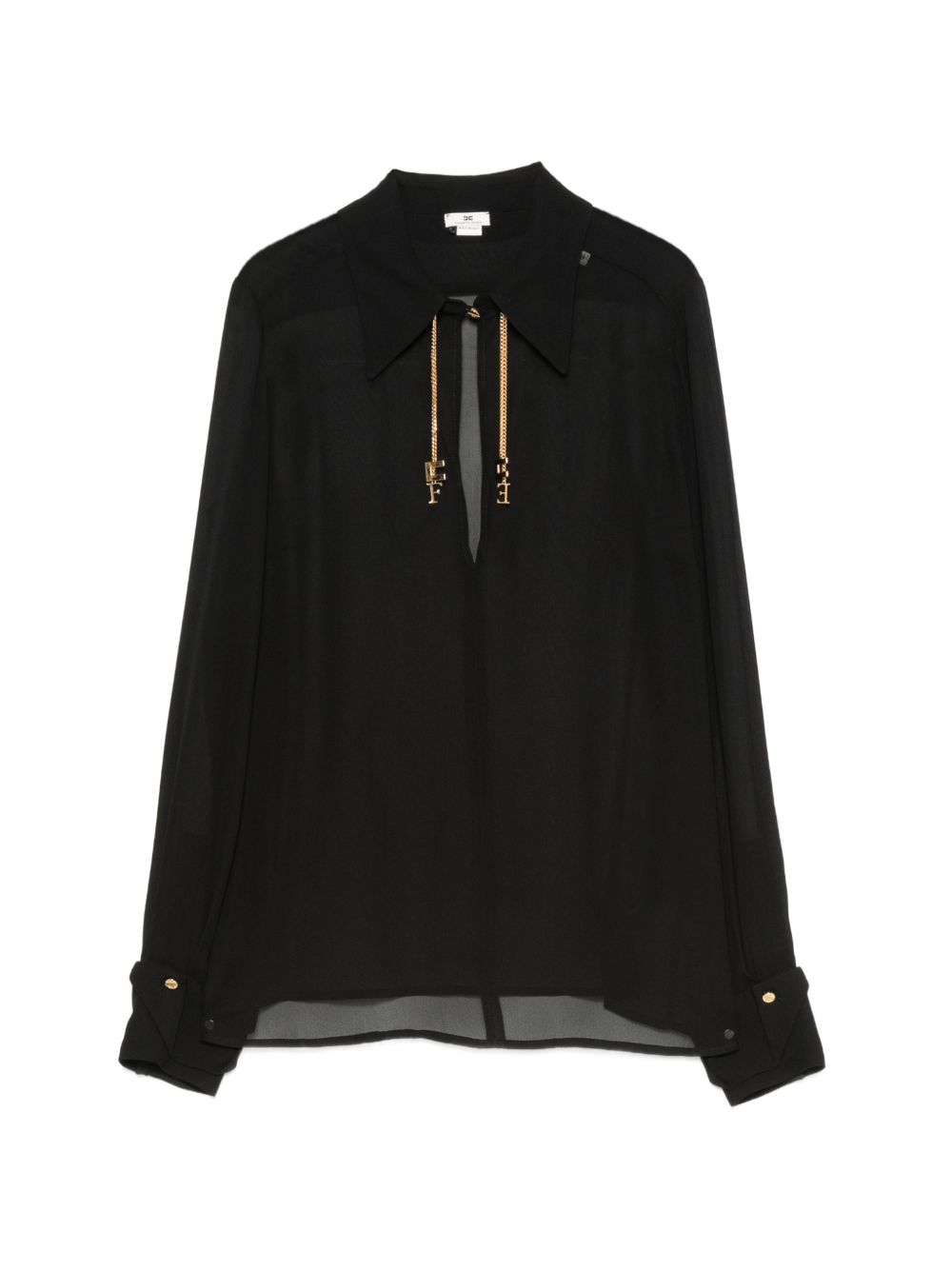 Georgette shirt with jewel logos CA19466E2 110 ELISABETTA FRANCHI 
