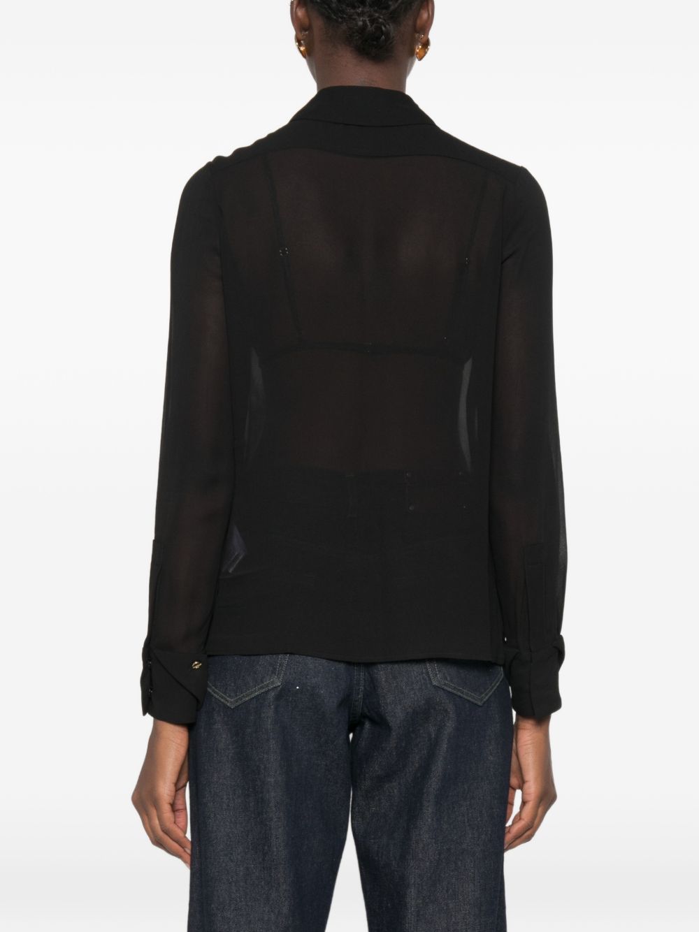Georgette shirt with jewel logos CA19466E2 110 ELISABETTA FRANCHI 