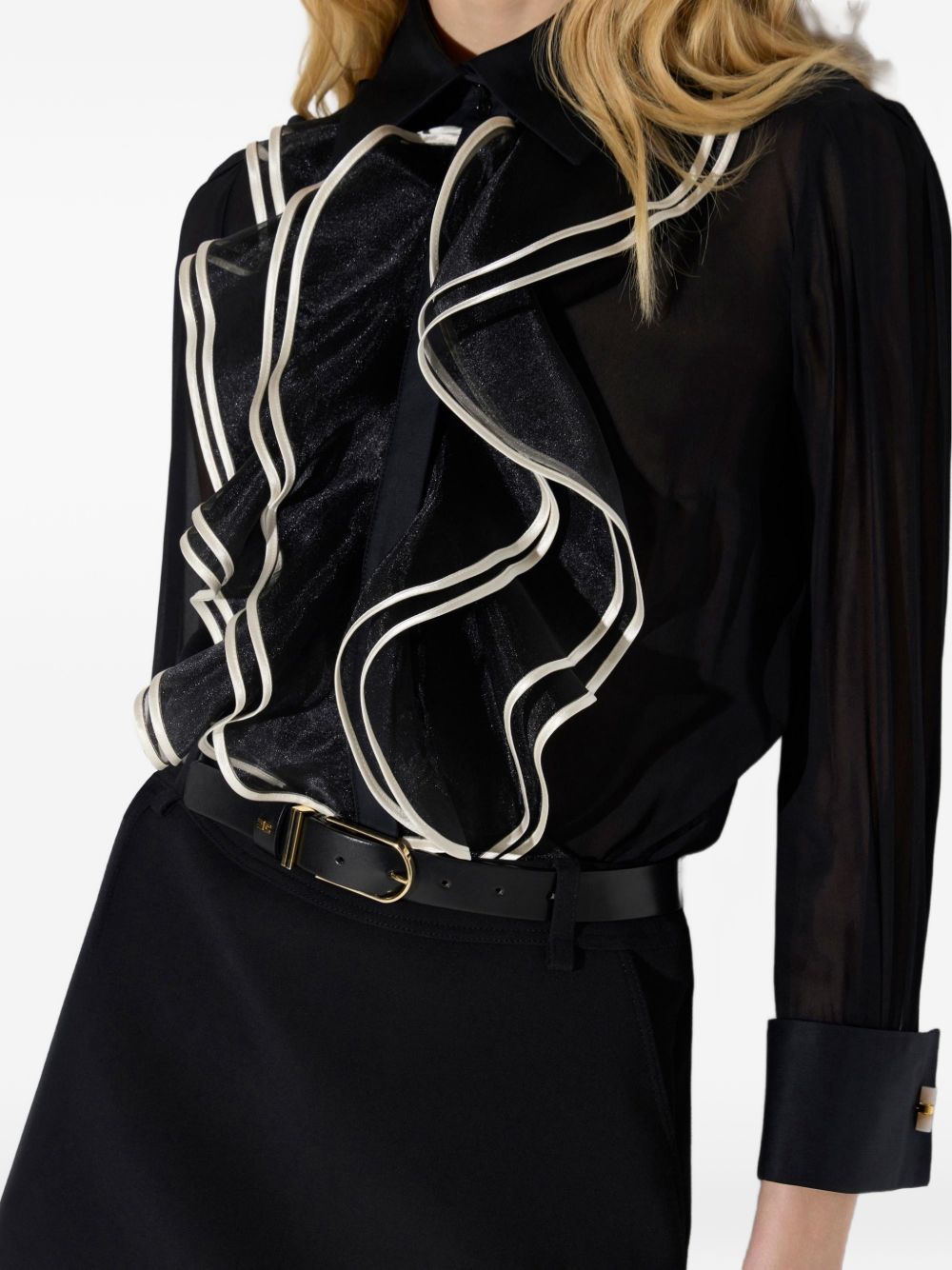 Georgette shirt with ruffles CA21067E2 685 ELISABETTA FRANCHI 