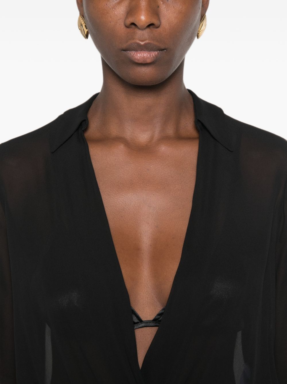 Georgette bodysuit with jewel chain CB00966E2 110 ELISABETTA FRANCHI 