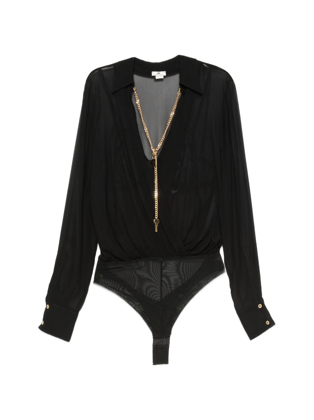 Georgette bodysuit with jewel chain CB00966E2 110 ELISABETTA FRANCHI 