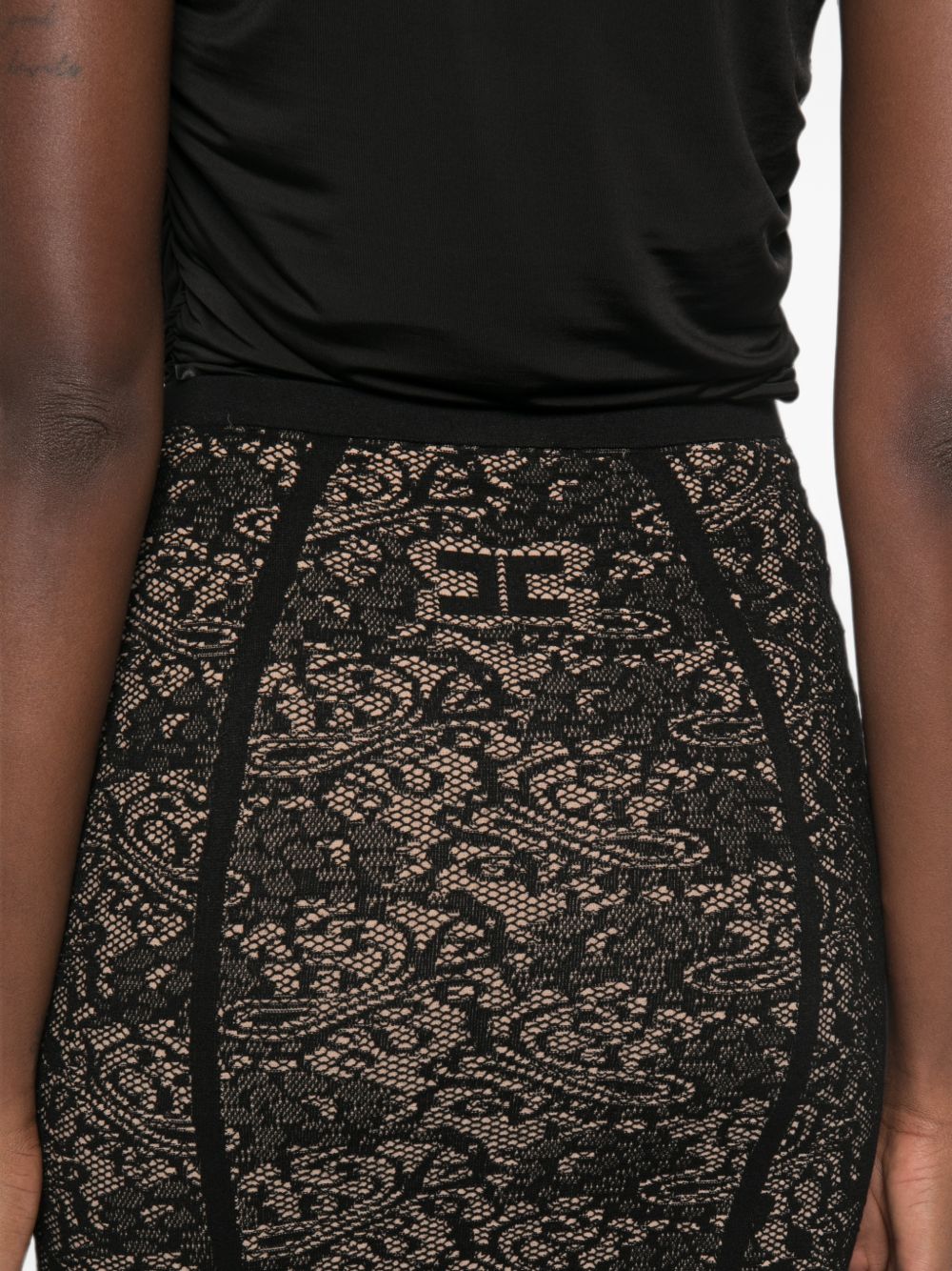 Midi skirt with lace pattern GK12Q66E2 FR9 ELISABETTA FRANCHI 