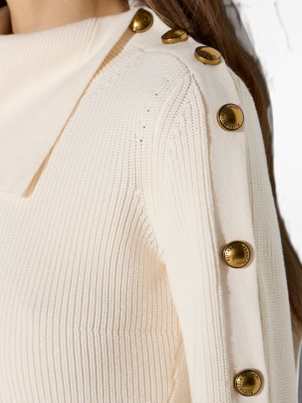 Knitted sweater with jewel buttons MK03S66E2 193 ELISABETTA FRANCHI 