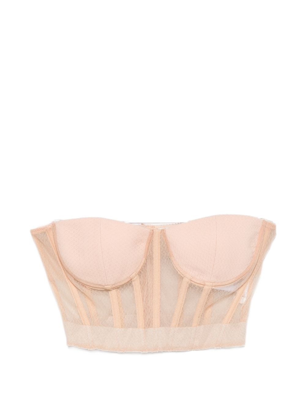Mesh and crepe bustier top TO07567E2 EA1 ELISABETTA FRANCHI 
