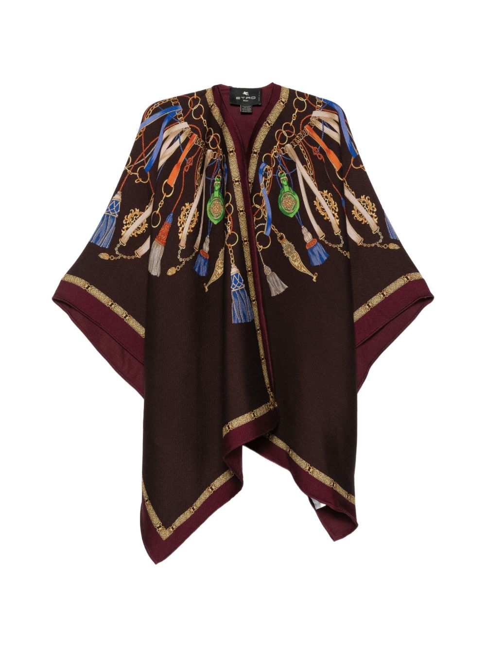 Tassel-print silk-trim cape WRBD0004 AK1FNX0828 ETRO 