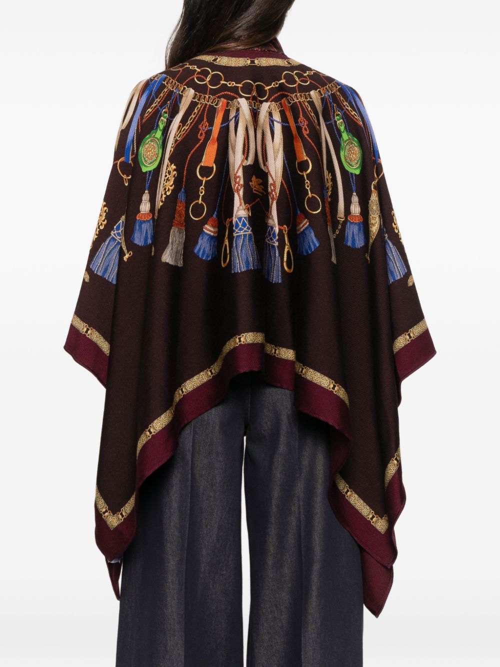Tassel-print silk-trim cape WRBD0004 AK1FNX0828 ETRO 