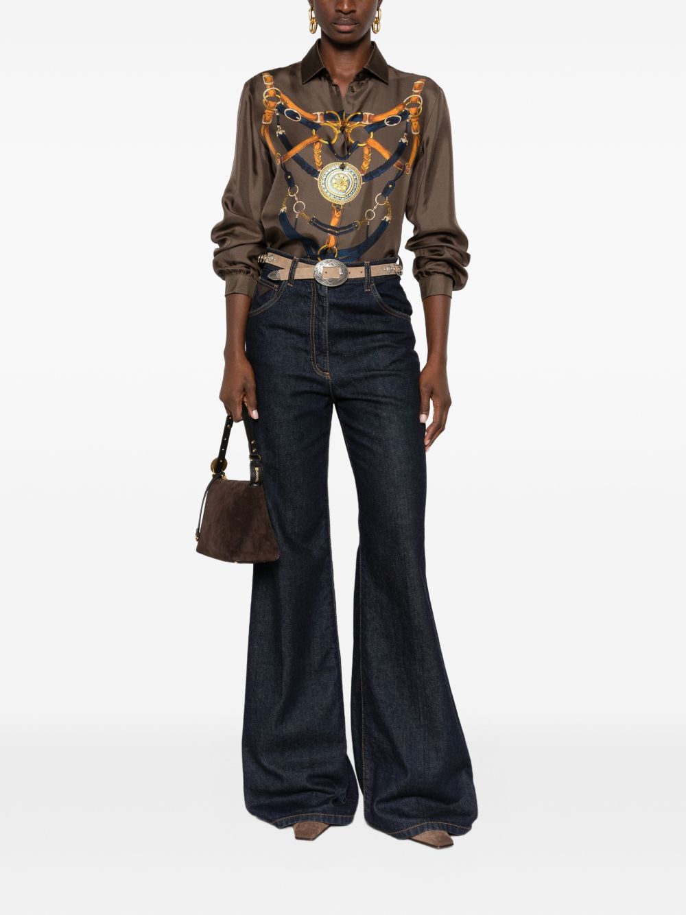 Belt-print silk shirt WRIA0019 AK1FEX0825 ETRO 