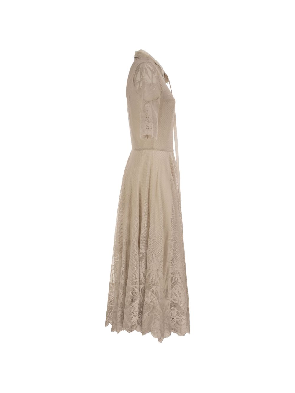 lace-overlay pussy-bow midi dress ABD216F141 M3430164 FABIANA FILIPPI 