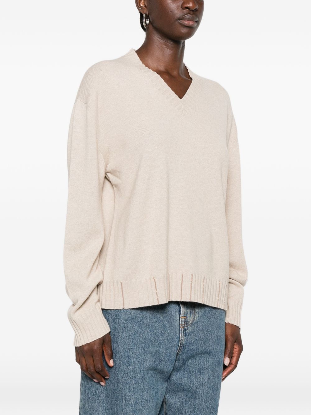 V-neck ribbed-trim sweater MAD216F015 M2810167 FABIANA FILIPPI 
