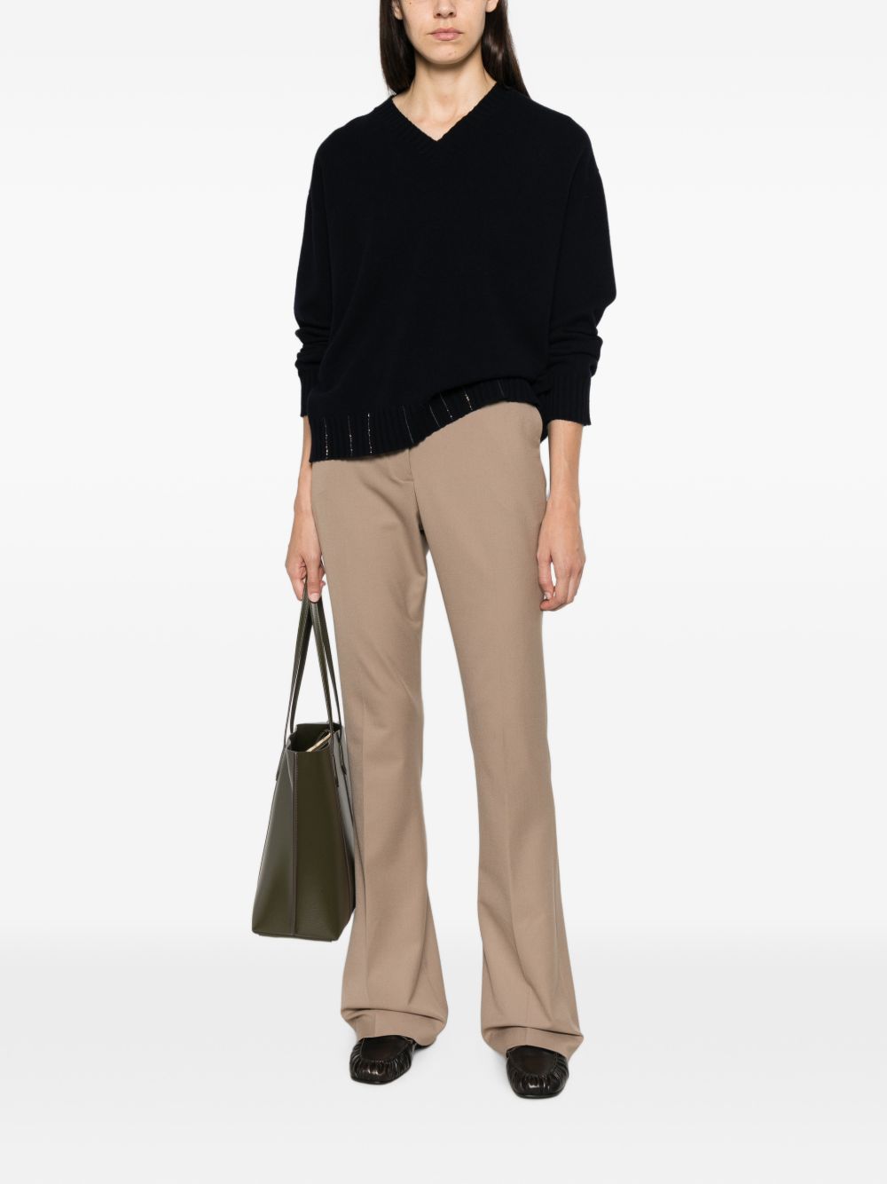 V-neck ribbed-trim sweater MAD216F015 M2815146 FABIANA FILIPPI 