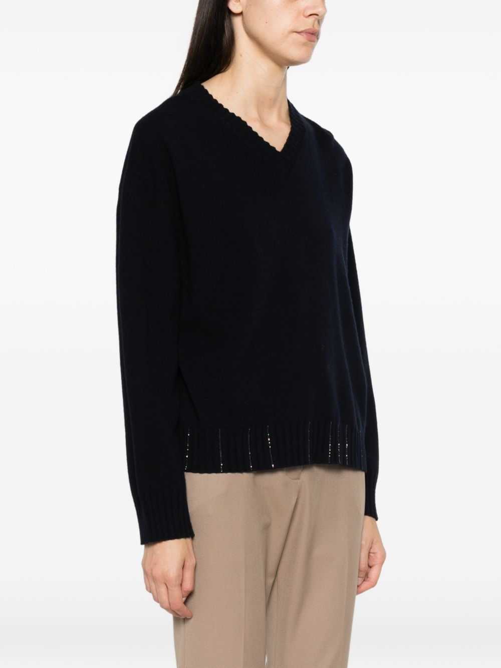 V-neck ribbed-trim sweater MAD216F015 M2815146 FABIANA FILIPPI 
