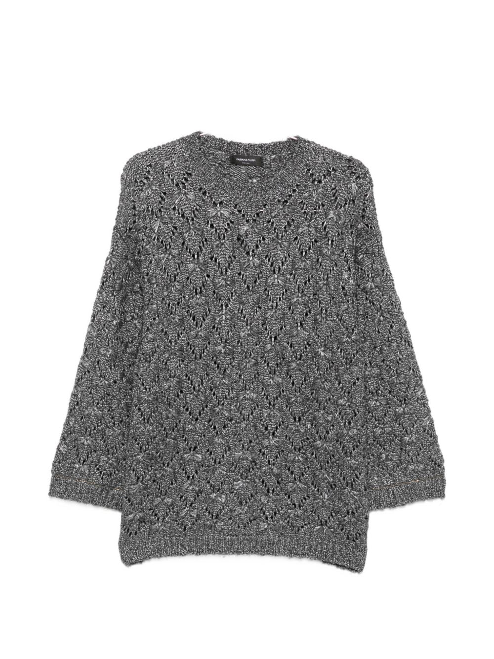 open-knit pointelle-trim sweater MAD216F091 M3158070 FABIANA FILIPPI 