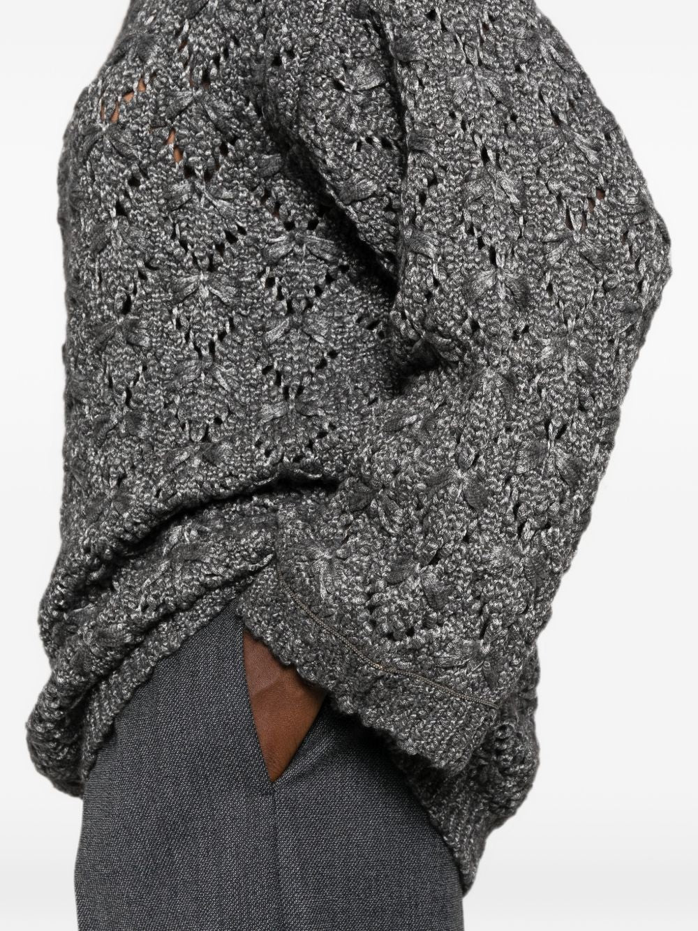 open-knit pointelle-trim sweater MAD216F091 M3158070 FABIANA FILIPPI 