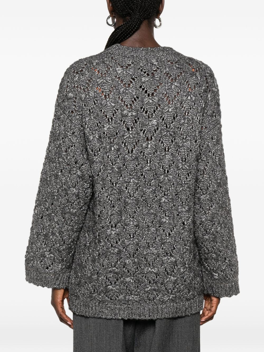 open-knit pointelle-trim sweater MAD216F091 M3158070 FABIANA FILIPPI 