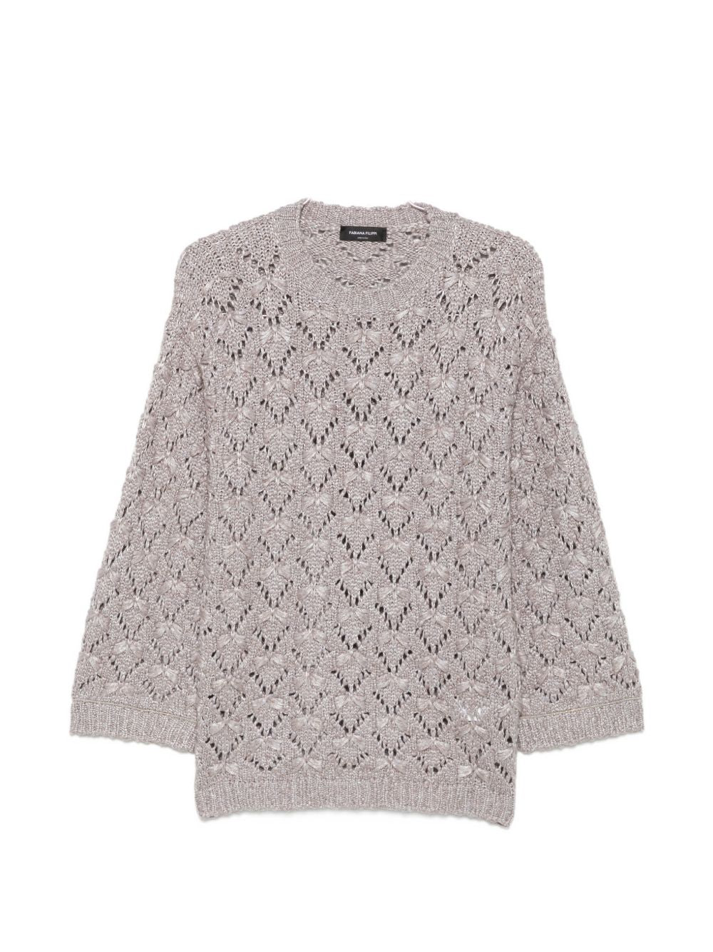 open-knit pointelle-trim sweater MAD216F091 M3158206 FABIANA FILIPPI 