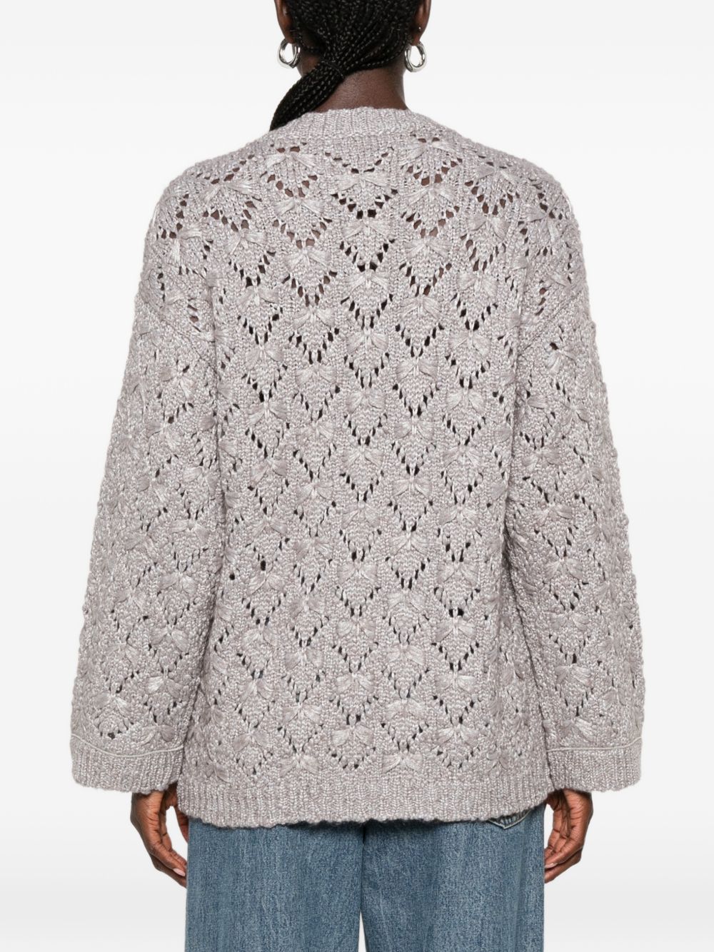 open-knit pointelle-trim sweater MAD216F091 M3158206 FABIANA FILIPPI 