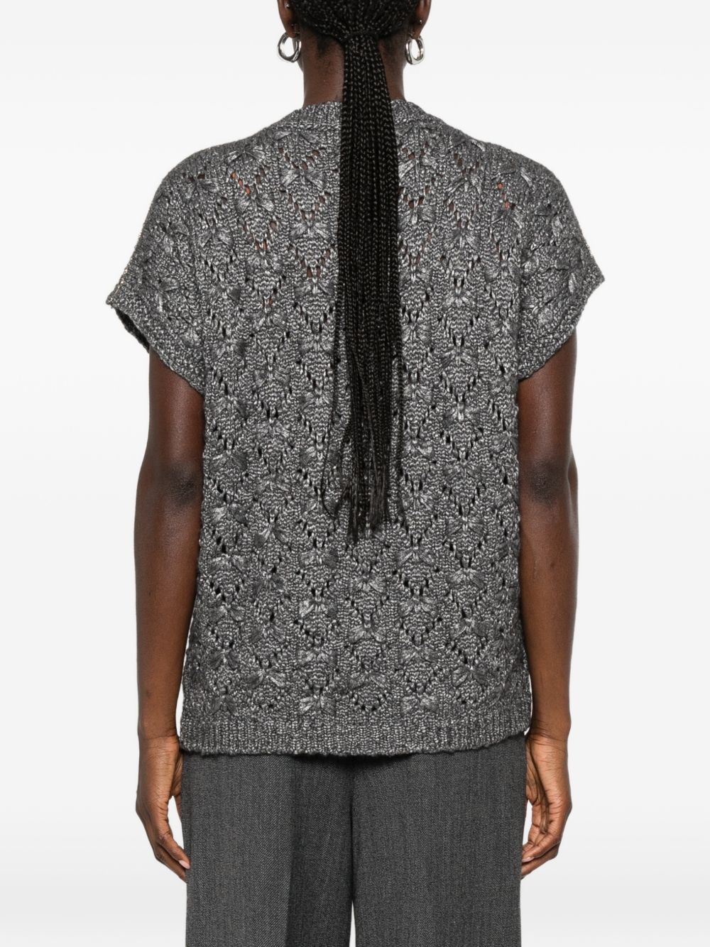 open-knit short-sleeve sweater MAD216F101 M3158070 FABIANA FILIPPI 