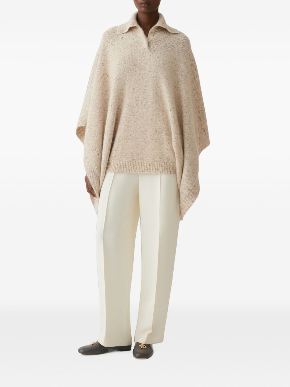 Flecked-knit button-collar cape SAD216A895M258 0167 FABIANA FILIPPI 