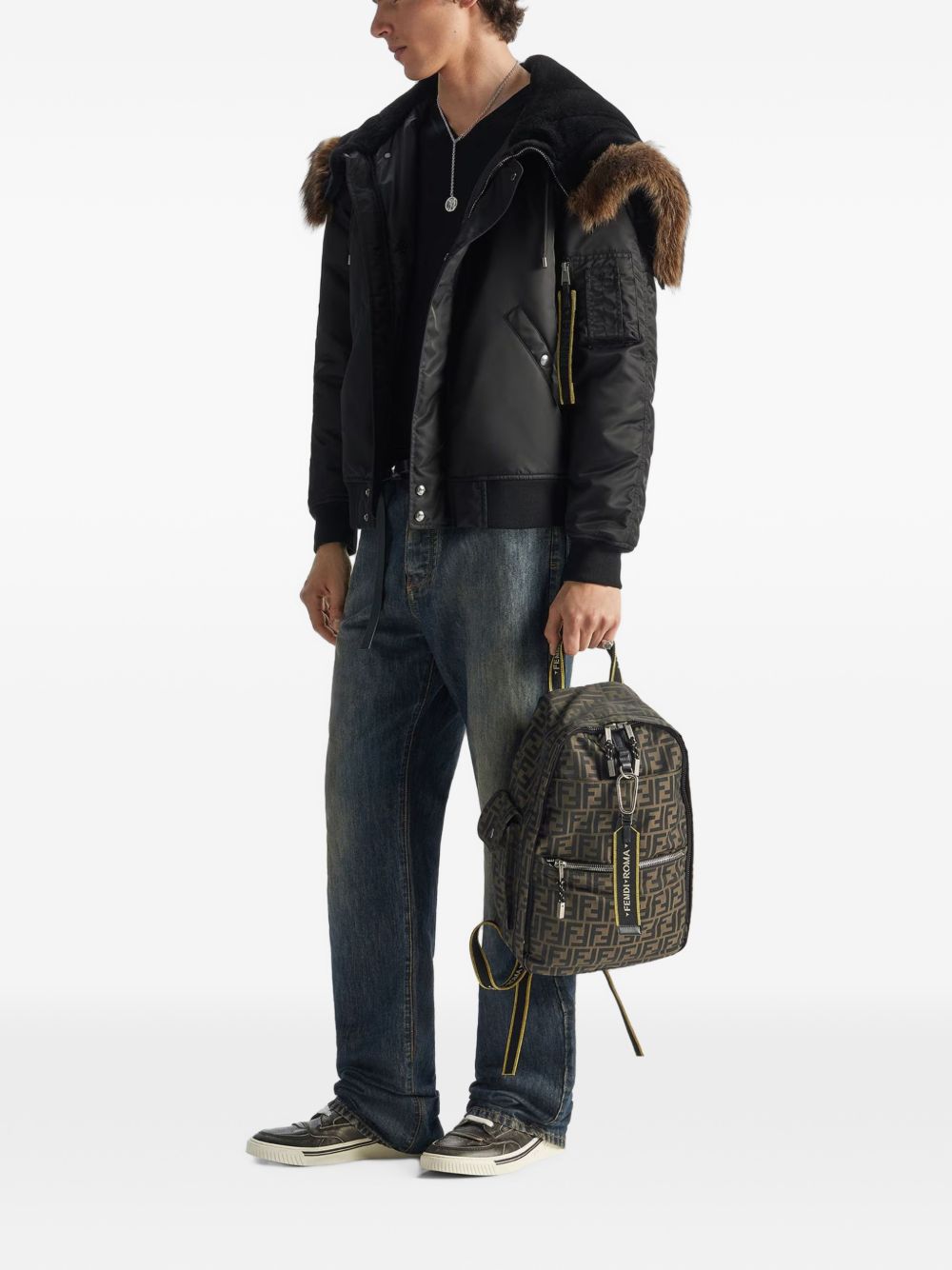 Superlight FF Zucca fabric backpack 7VZ096 B12NF1PR4 FENDI 