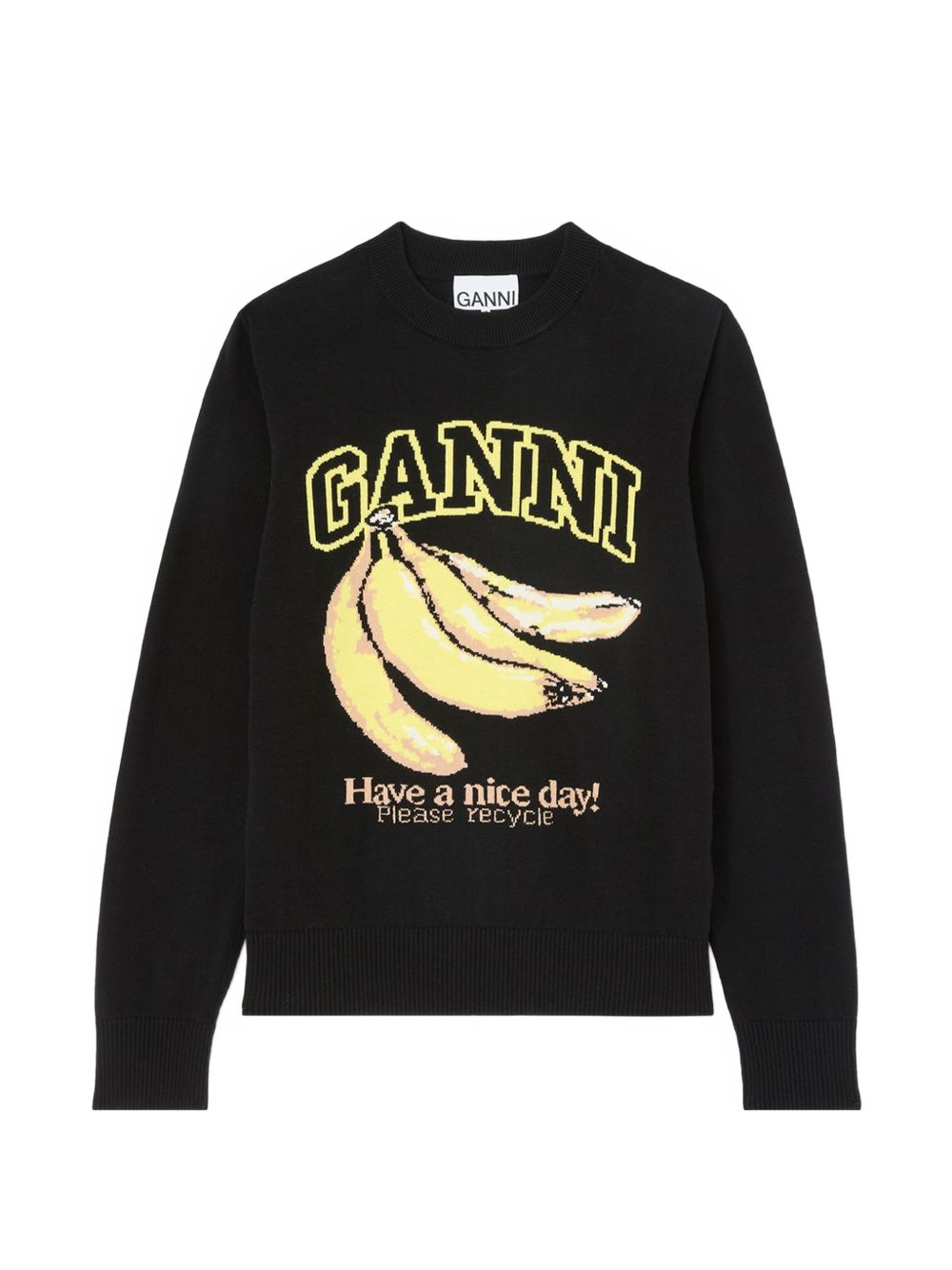 Banana print sweatshirt with slogan A1150013 099 GANNI 
