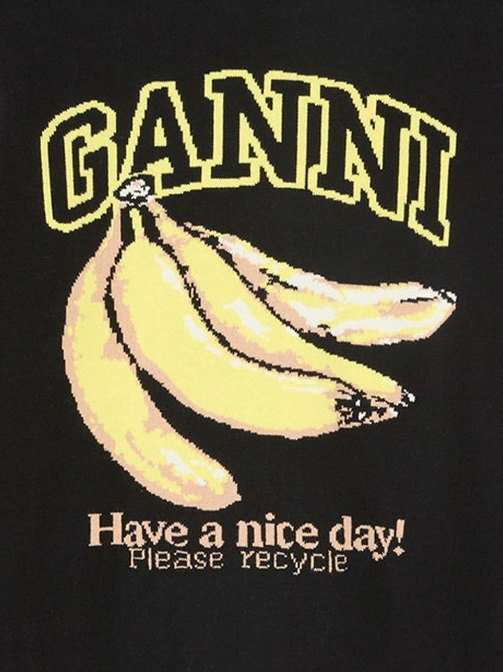 Banana print sweatshirt with slogan A1150013 099 GANNI 
