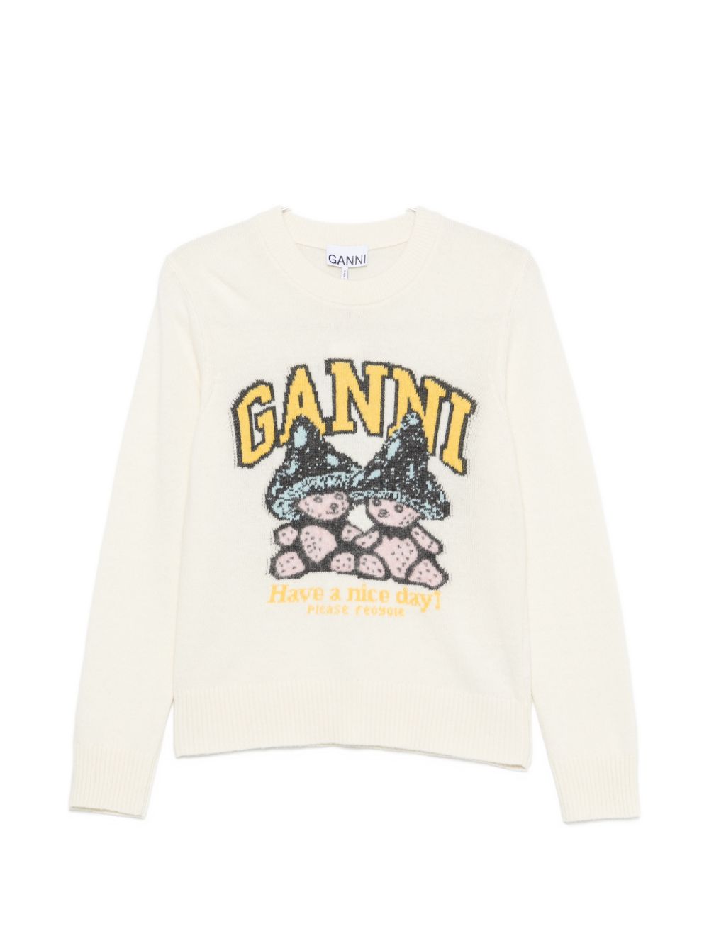 Bear Printed Crewneck Jumper A1150051 135 GANNI 