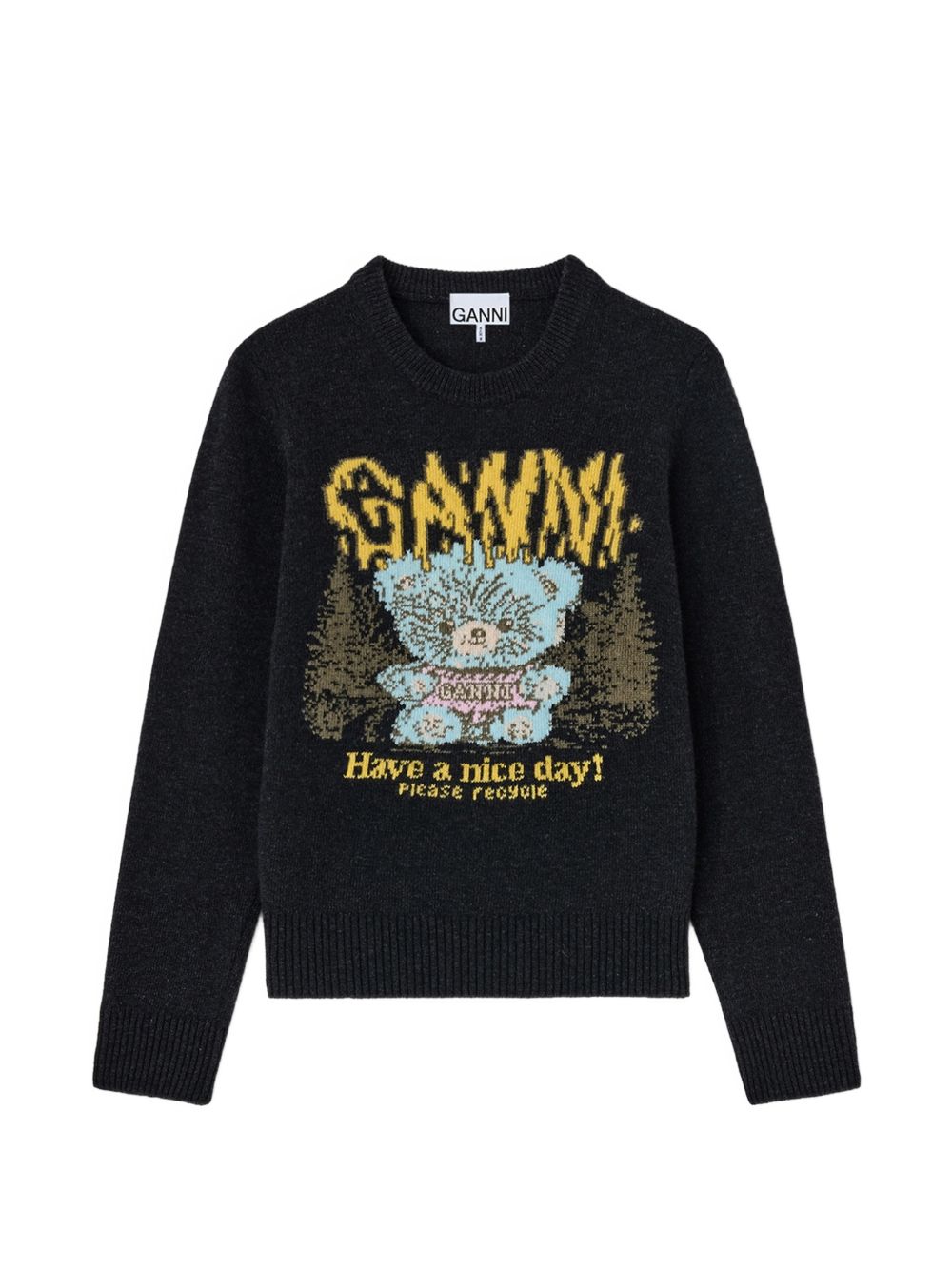 Teddy Jacquard Knitted Sweater A1150058 252 GANNI 