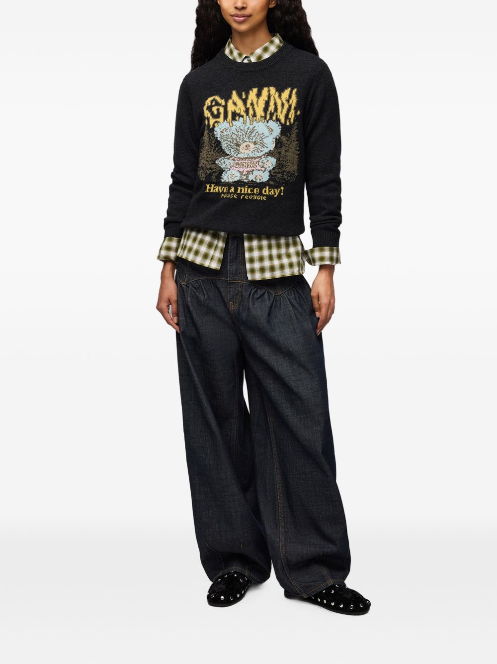 Teddy Jacquard Knitted Sweater A1150058 252 GANNI 