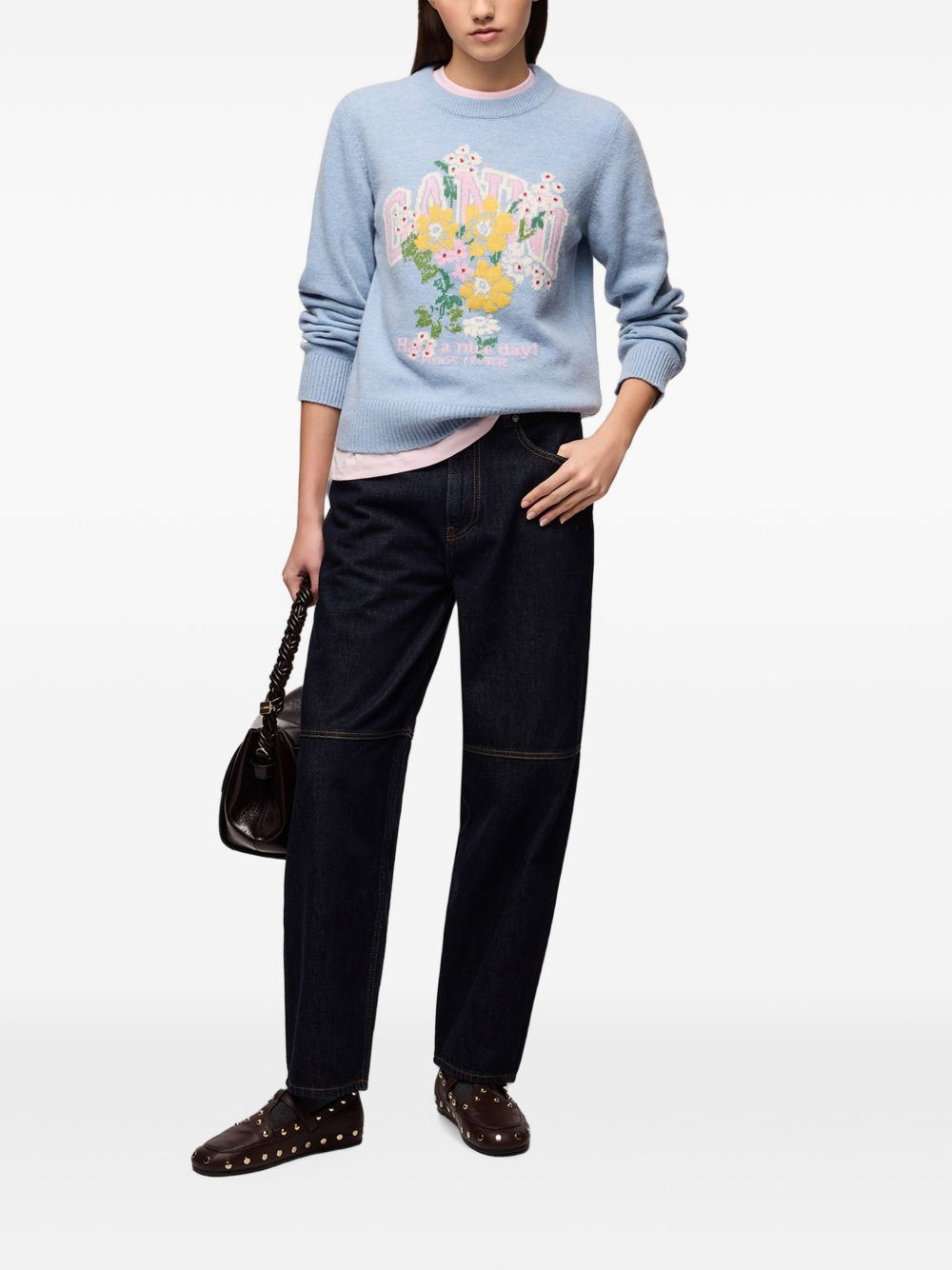 Floral crew neck sweater A1150059 ZXF GANNI 