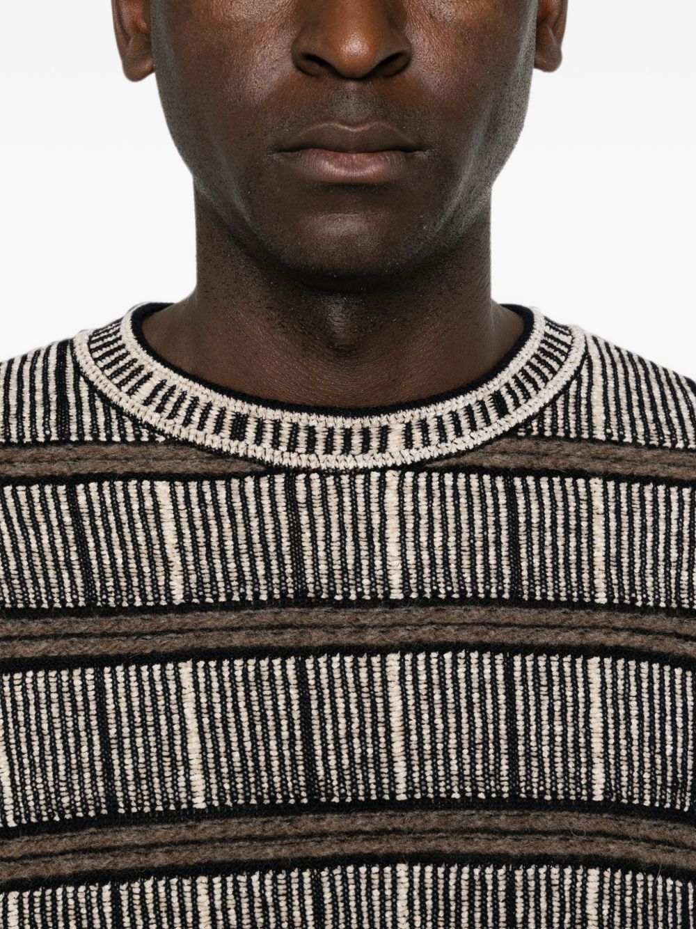 striped jacquard-knit sweater GM004438 AF30091FB074 GIORGIO ARMANI 