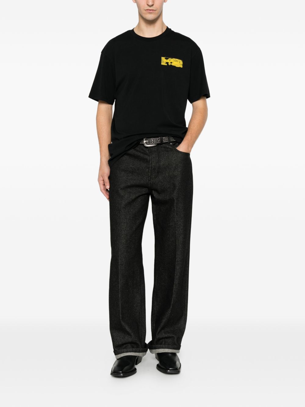 T-shirt in cotton with Givenchy Paris Paint print BM71NK3YUD 001 GIVENCHY 