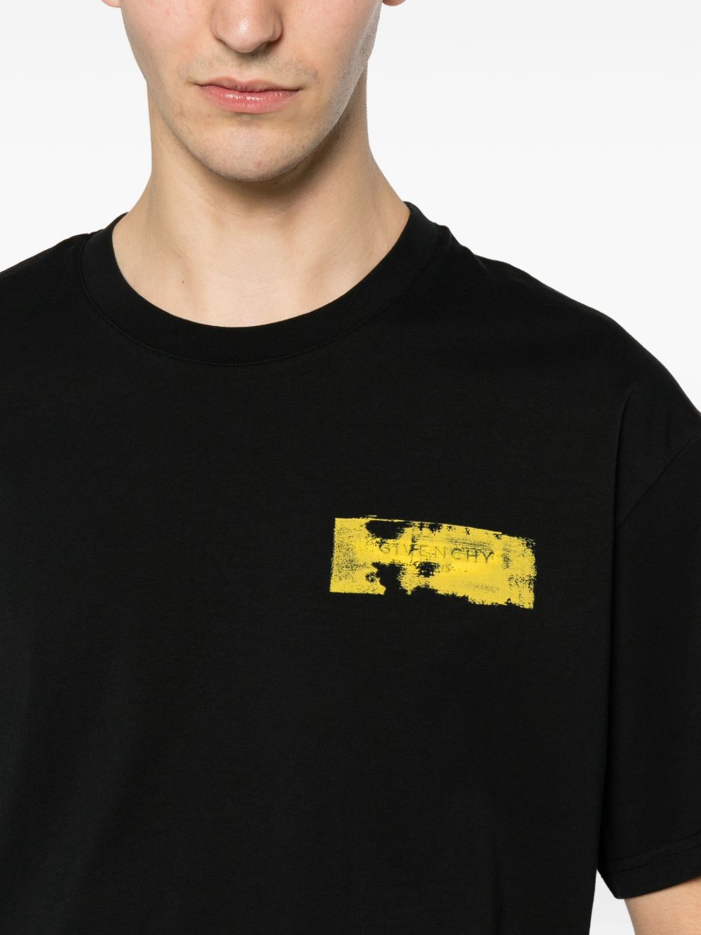 T-shirt in cotton with Givenchy Paris Paint print BM71NK3YUD 001 GIVENCHY 