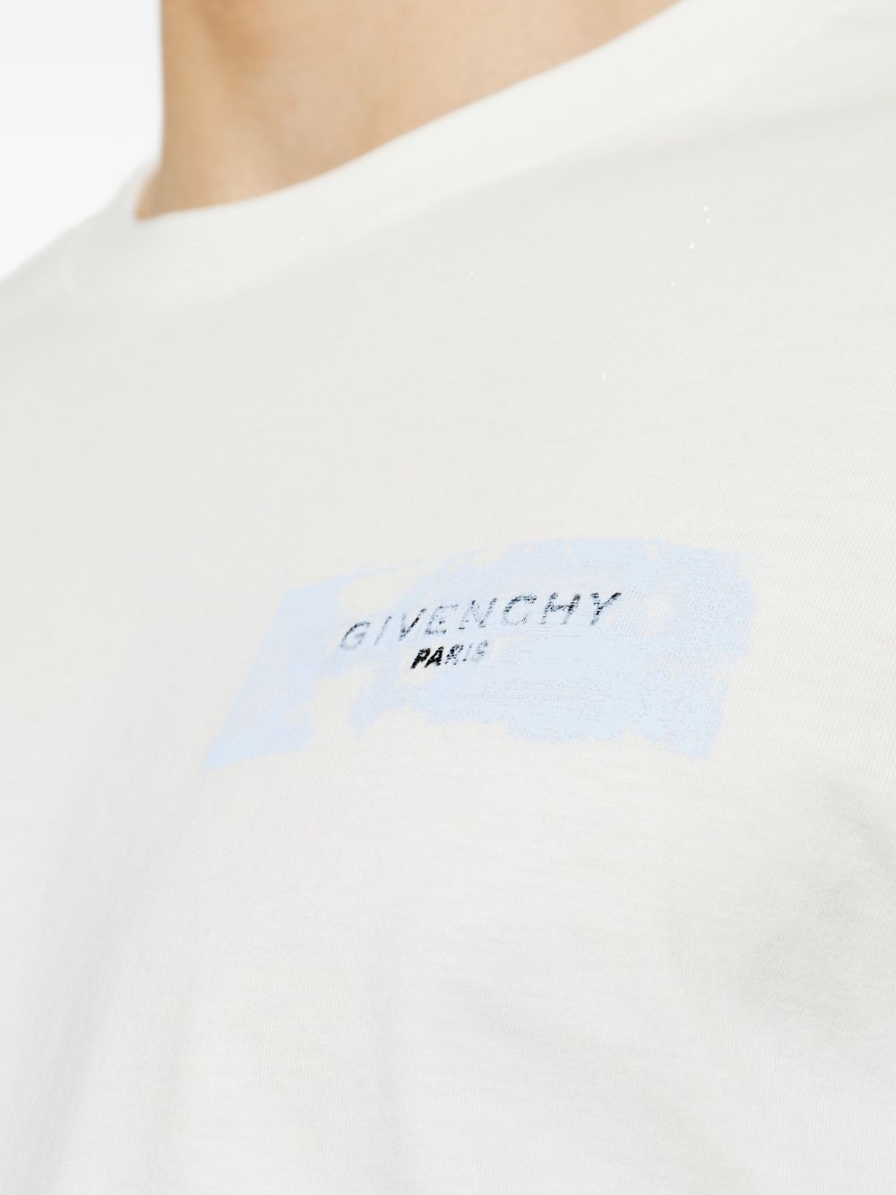 T-shirt in cotton with Givenchy Paris Paint print BM71NK3YUD 128 GIVENCHY 