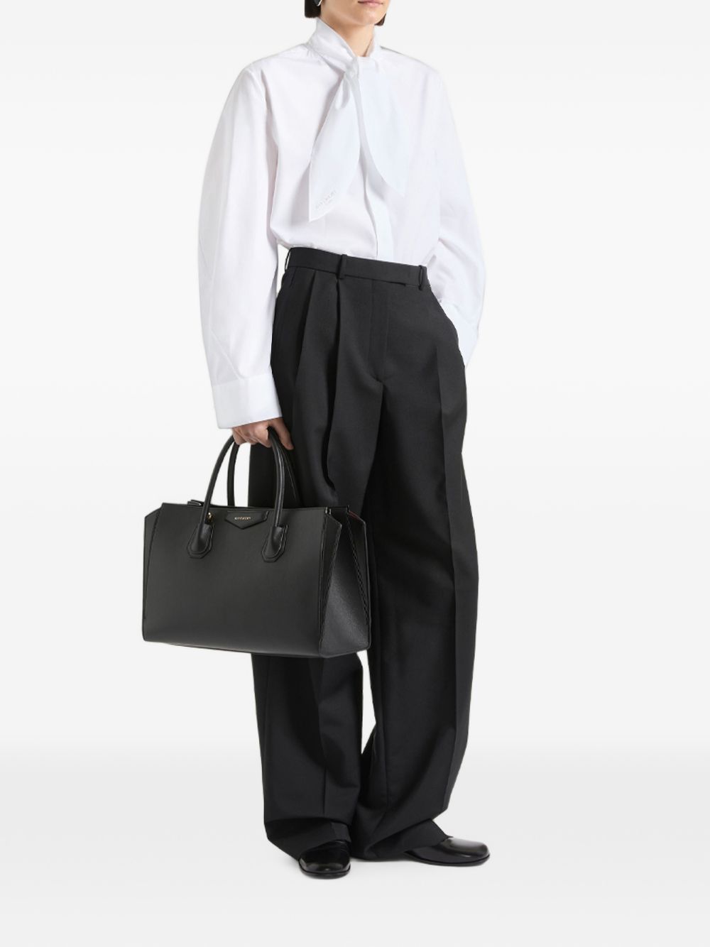 Cocoon shirt in poplin with bow BW61MG165R 100 GIVENCHY 