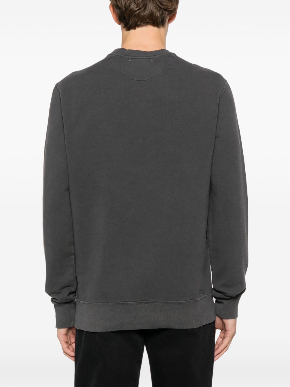 SWEATSHIRT DISTRESSED COTTON JERSEY WITH LOGO GMP01223 P00064260318 GOLDEN GOOSE 