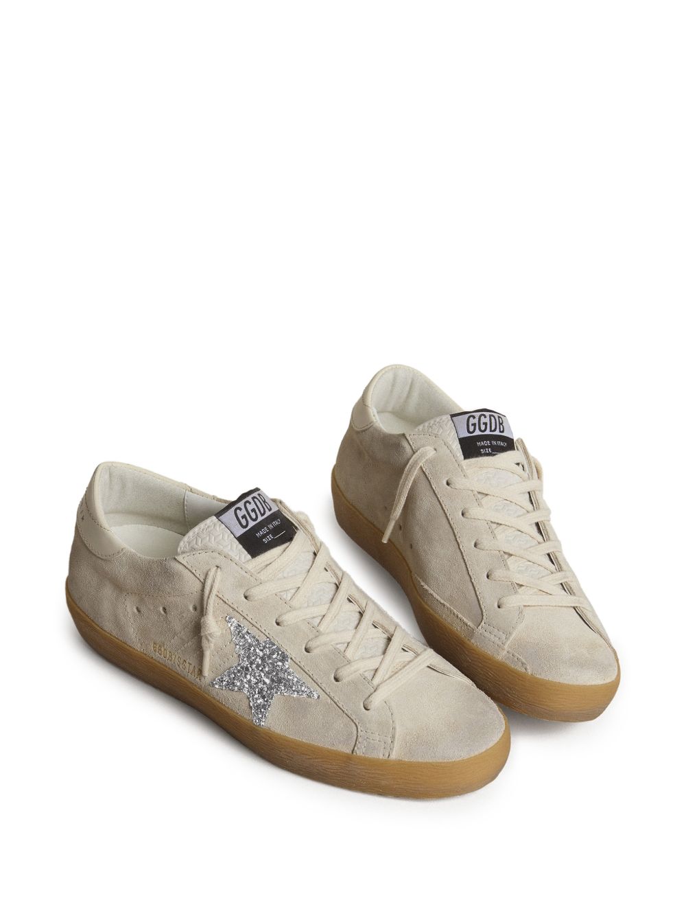 Super-Star with silver glitter star and leather heel tab GWF00101 F00720215751 GOLDEN GOOSE 