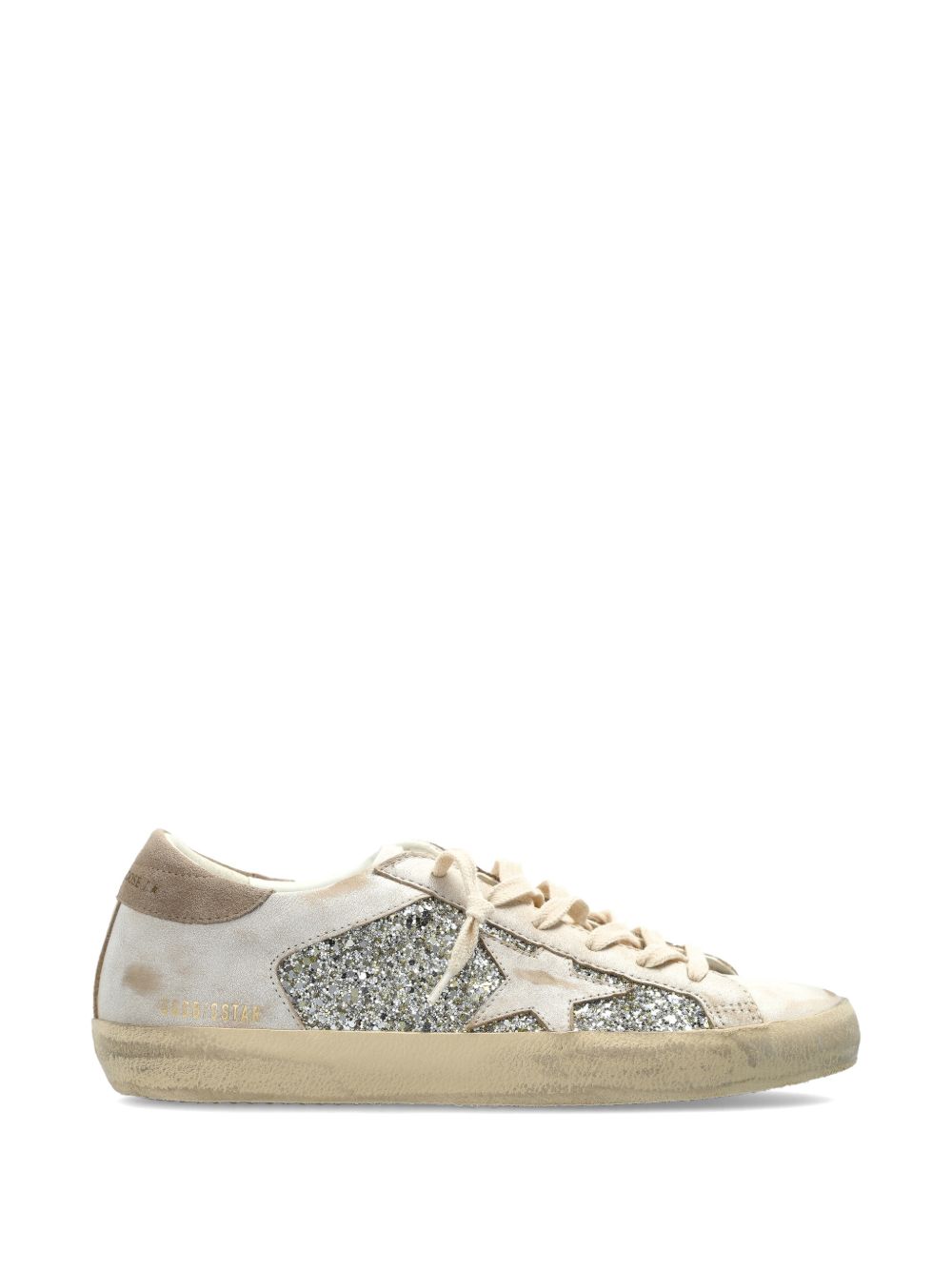 SUPER STAR GLITTER AND LEATHER UPPER LEATHER STAR SUEDE HEEL GWF00103 F00890110931 GOLDEN GOOSE 